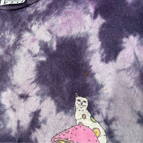 RIPNDIP Psychedelic Purple Acid Wash Pocket T-Shirt - Picture 9 of 9